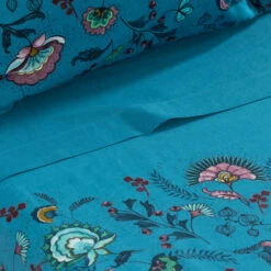 Drap De Lit Coton Et Lin Bombay -feuille Soldes Magasin drap de lit coton et lin bombay 2