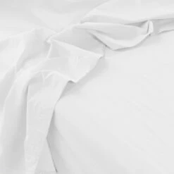 Drap De Lit En Pur Coton Lavé Biologique Souffle Blanc -feuille Soldes Magasin drap de lit en pur coton lave biologique souffle blanc 2