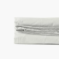 Drap De Lit En Pur Coton Lavé Biologique Souffle Nuage -feuille Soldes Magasin drap de lit en pur coton lave biologique souffle nuage 2