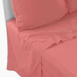 Drap De Lit En Pur Coton Lavé Biologique Souffle Pétale -feuille Soldes Magasin drap de lit en pur coton lave biologique souffle petale 3