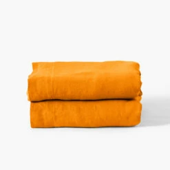 Drap De Lit Lin Lavé Songe Curcuma -feuille Soldes Magasin drap de lit lin lave songe curcuma 3