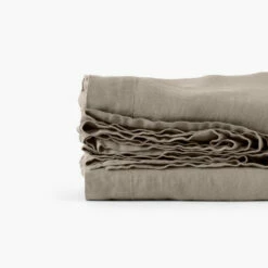 Drap De Lit Lin Lavé Songe Taupe 7 Drap De Lit Lin Lavé Songe Taupe -feuille Soldes Magasin drap de lit lin lave songe taupe 3