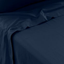 Drap De Lit Percale De Coton Neo Marine -feuille Soldes Magasin drap de lit percale de coton neo marine 2