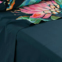 Drap De Lit Percale De Coton Protea -feuille Soldes Magasin drap de lit percale de coton protea 2