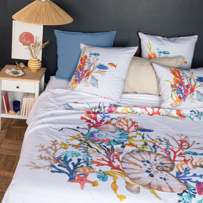 Drap De Lit Percale De Coton Récif 2 Drap De Lit Percale De Coton Récif – Image 2