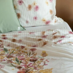 Drap De Lit Pur Coton Lavé Biologique Ô Gaïa -feuille Soldes Magasin drap de lit pur coton lave biologique o gaia 3