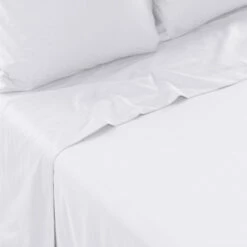 Drap De Lit Satin De Coton Jacquard Pois Et Rayures Prestige Blanc -feuille Soldes Magasin drap de lit satin de coton jacquard pois et rayures prestige blanc 3