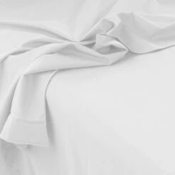 Drap De Lit Satin De Coton Lavé Bio Quartz Blanc -feuille Soldes Magasin drap de lit satin de coton lave bio quartz blanc 3