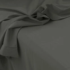 Drap De Lit Satin De Coton Lavé Bio Quartz Galet -feuille Soldes Magasin drap de lit satin de coton lave bio quartz galet 3