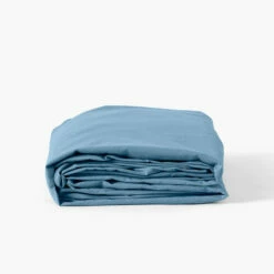 Drap Housse Coton Lavé Songe Bleu Baltique