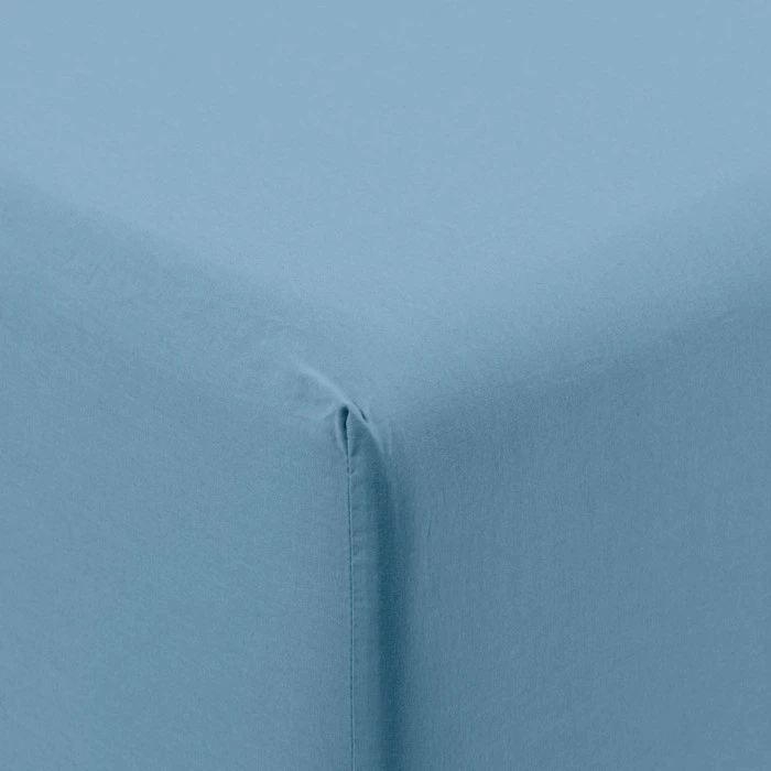 Drap Housse Coton Lavé Songe Bleu Baltique 4 Drap Housse Coton Lavé Songe Bleu Baltique – Image 4