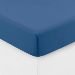 Drap Housse Coton Lavé Songe Bleu De Chine -feuille Soldes Magasin drap housse coton lave songe bleu de chine 2