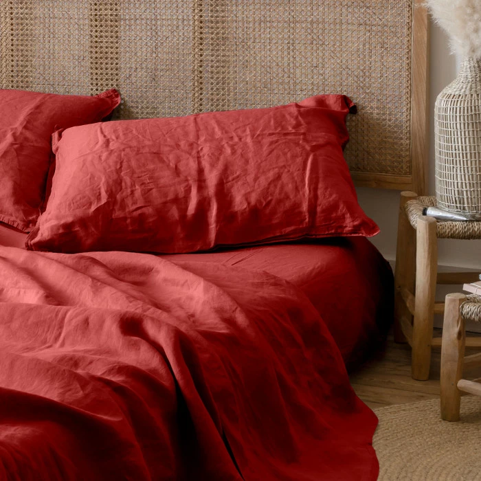 Drap Housse Coton Lavé Songe Sienne 3 Drap Housse Coton Lavé Songe Sienne – Image 3