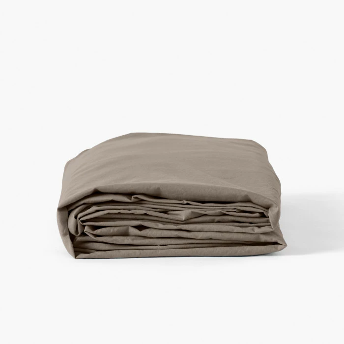 Drap Housse Coton Lavé Songe Taupe 1 Drap Housse Coton Lavé Songe Taupe