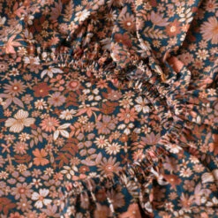 Drap Housse Percale De Coton Neo Bleu Prusse Floral -feuille Soldes Magasin drap housse percale de coton neo bleu prusse floral 2