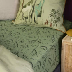 Drap Housse Pur Coton Biologique Dinotopi -feuille Soldes Magasin drap housse pur coton biologique dinotopi 3