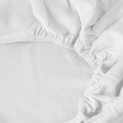 Drap Housse Satin De Coton Lavé Bio Quartz Blanc -feuille Soldes Magasin drap housse satin de coton lave bio quartz blanc 2