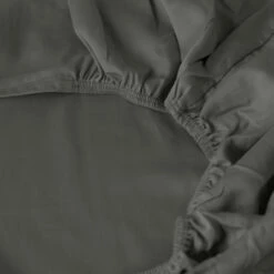 Drap Housse Satin De Coton Lavé Bio Quartz Galet -feuille Soldes Magasin drap housse satin de coton lave bio quartz galet 2