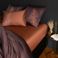 Drap Housse Satin De Coton Pampa Cuivre -feuille Soldes Magasin drap housse satin de coton pampa cuivre 2