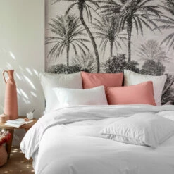 Housse De Couette Coton Lavé Biologique Souffle Blanc