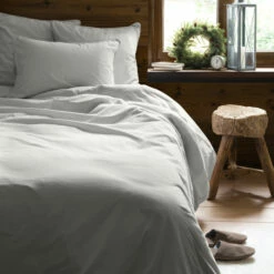 Housse De Couette Coton Lavé Biologique Souffle Nuage -feuille Soldes Magasin housse de couette coton lave biologique souffle nuage 4