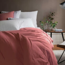 Housse De Couette Coton Lavé Biologique Souffle Pétale