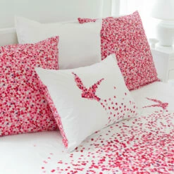 Housse De Couette Enfant Percale De Coton Imprimée Cœurs Mon Cœur -feuille Soldes Magasin housse de couette enfant percale de coton imprimee coeurs mon coeur 2