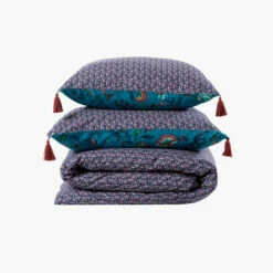 Housse De Couette Enfant Réversible Coton Et Lin Bombay -feuille Soldes Magasin housse de couette enfant reversible coton et lin bombay 2