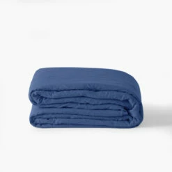 feuille Soldes Magasin -feuille Soldes Magasin housse de couette lin et coton lave songe bleu de chine 1