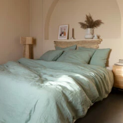 Housse De Couette Lin Et Coton Lavé Songe Eucalyptus