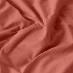 Housse De Couette Lin Et Coton Lavé Songe Terre Cuite -feuille Soldes Magasin housse de couette lin et coton lave songe terre cuite 2