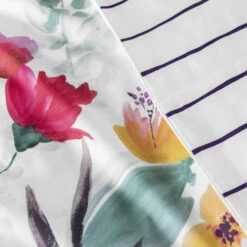 Housse De Couette Percale De Coton Imprimée Fleurs Ode -feuille Soldes Magasin housse de couette percale de coton imprimee fleurs ode 2