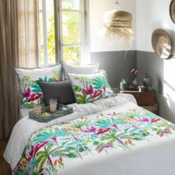 Housse De Couette Percale De Coton Imprimée Tropical Maripa Exotique