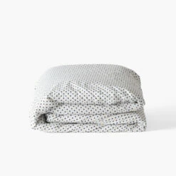 Housse De Couette Percale De Coton Neo Anthracite Géométrique -feuille Soldes Magasin housse de couette percale de coton neo anthracite geometrique 2