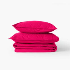 Housse De Couette Percale De Coton Neo Magenta -feuille Soldes Magasin housse de couette percale de coton neo magenta 3
