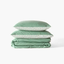 Housse De Couette Percale De Coton Neo Thym Végétal -feuille Soldes Magasin housse de couette percale de coton neo thym vegetal 3