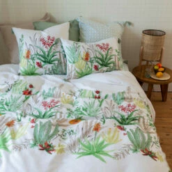 Housse De Couette Réversible Coton Et Lin Aloevera Végétal