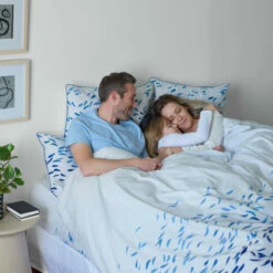 Housse De Couette Réversible Percale De Coton Abysse Poisson -feuille Soldes Magasin housse de couette reversible percale de coton abysse poisson 3