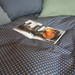 Housse De Couette Réversible Percale De Coton Anya Floral -feuille Soldes Magasin housse de couette reversible percale de coton anya floral 2