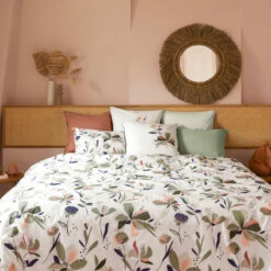 Housse De Couette Réversible Percale De Coton Anya Floral