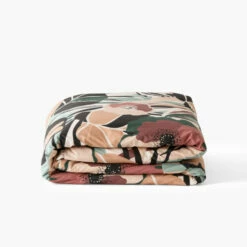 Housse De Couette Réversible Percale De Coton Bio Gisèle -feuille Soldes Magasin housse de couette reversible percale de coton bio gisele 2