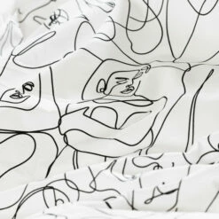 Housse De Couette Réversible Percale De Coton Callipyge Abstrait -feuille Soldes Magasin housse de couette reversible percale de coton callipyge abstrait 2