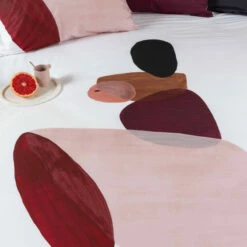 Housse De Couette Réversible Percale De Coton Callipyge Abstrait -feuille Soldes Magasin housse de couette reversible percale de coton callipyge abstrait 3