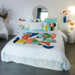 Housse De Couette Réversible Percale De Coton Circles