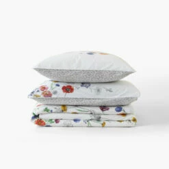 Housse De Couette Réversible Percale De Coton Eloges -feuille Soldes Magasin housse de couette reversible percale de coton eloges 3