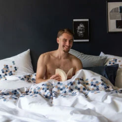 Housse De Couette Réversible Percale De Coton Hexagone -feuille Soldes Magasin housse de couette reversible percale de coton hexagone 2