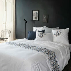 Housse De Couette Réversible Percale De Coton Hexagone