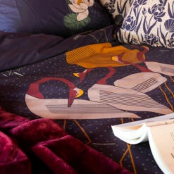 Housse De Couette Réversible Percale De Coton Hokkaido Violet -feuille Soldes Magasin housse de couette reversible percale de coton hokkaido violet 2