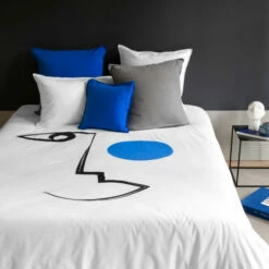 Housse De Couette Réversible Percale De Coton Imprimée Abstrait Artsy Urbain