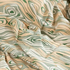 Housse De Couette Réversible Percale De Coton Lavée Biologique Monarbre -feuille Soldes Magasin housse de couette reversible percale de coton lavee biologique monarbre 2